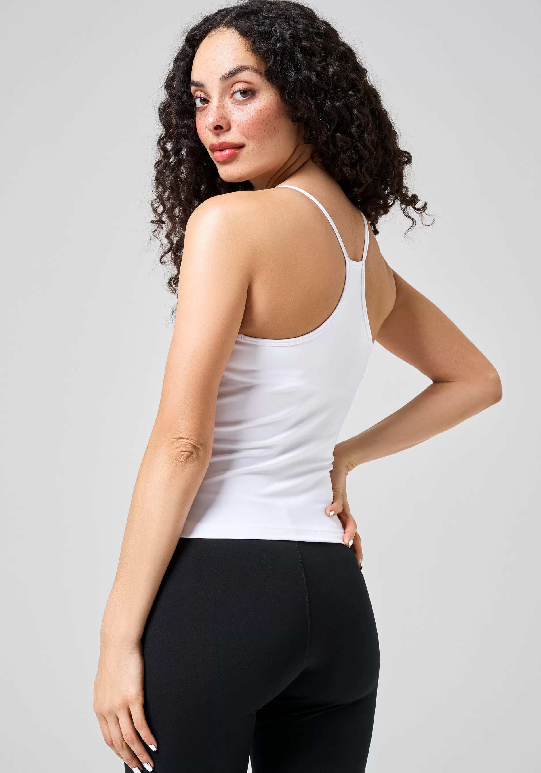 New Casall Built-In-Bra Halterneck Tank - White