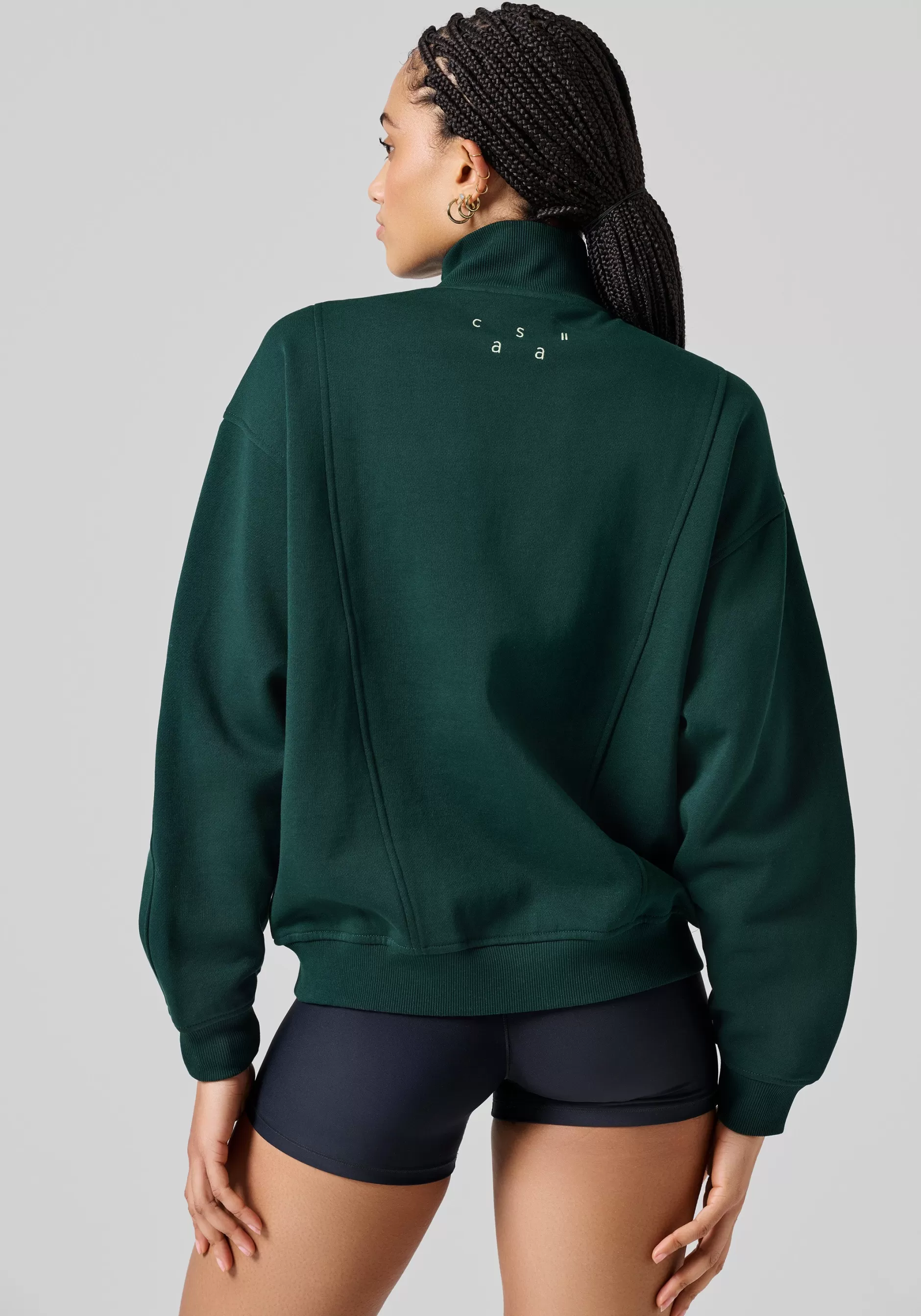 Cheap Casall Comfy Full Zip Sweater - Dark Pine