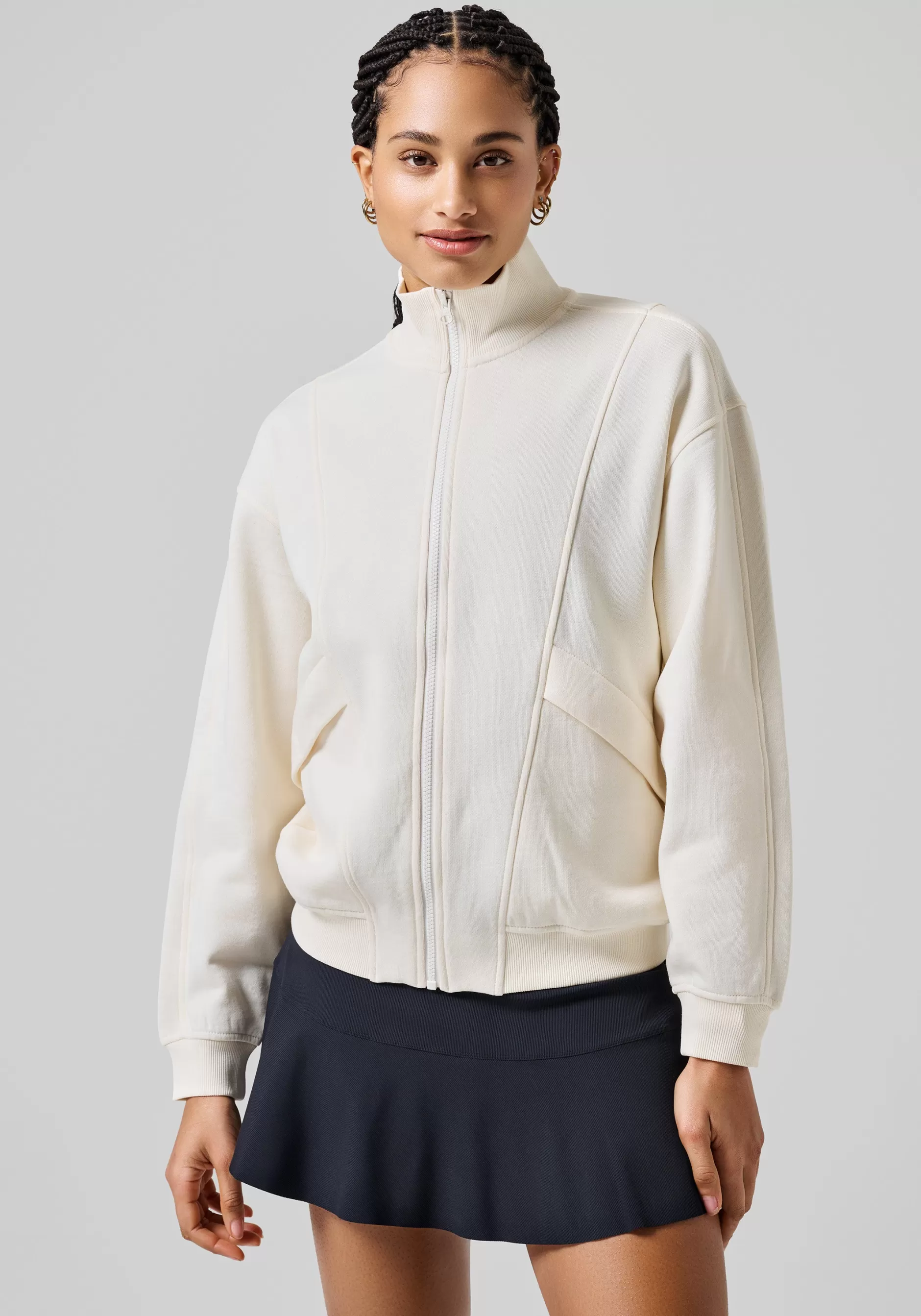 Store Casall Comfy Full Zip Sweater - Off White