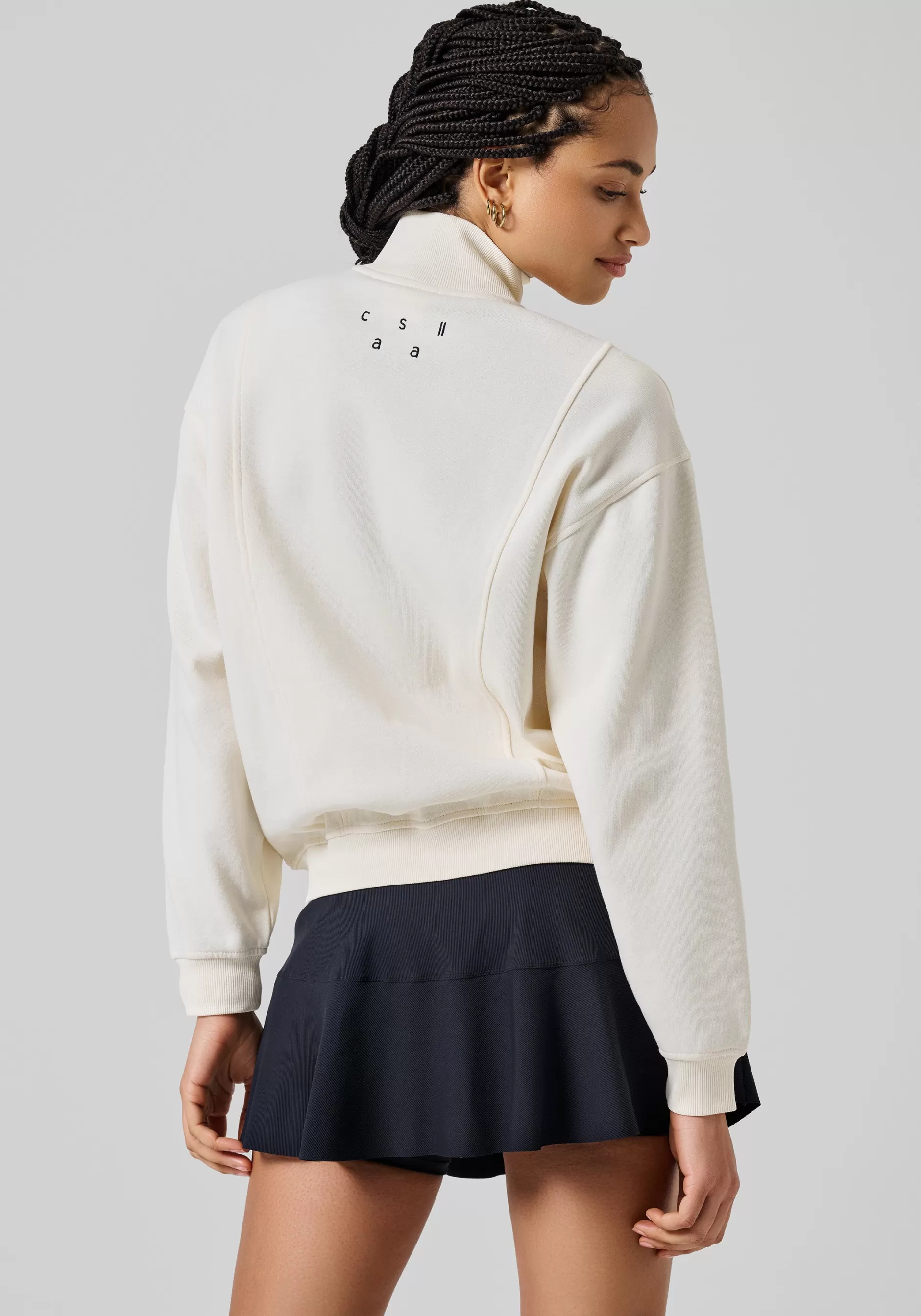 Store Casall Comfy Full Zip Sweater - Off White