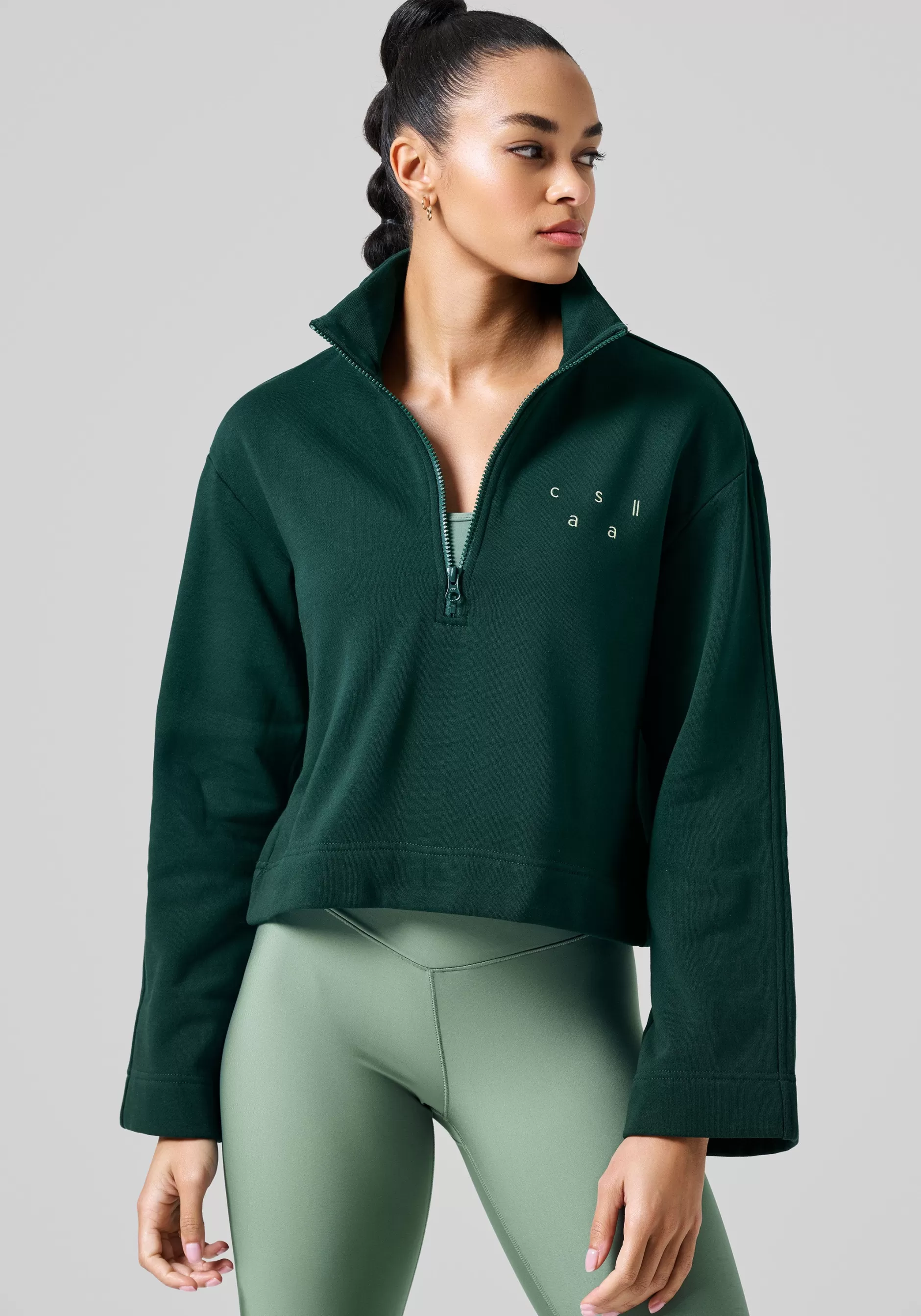 Best Casall Comfy Half Zip Sweater - Dark Pine