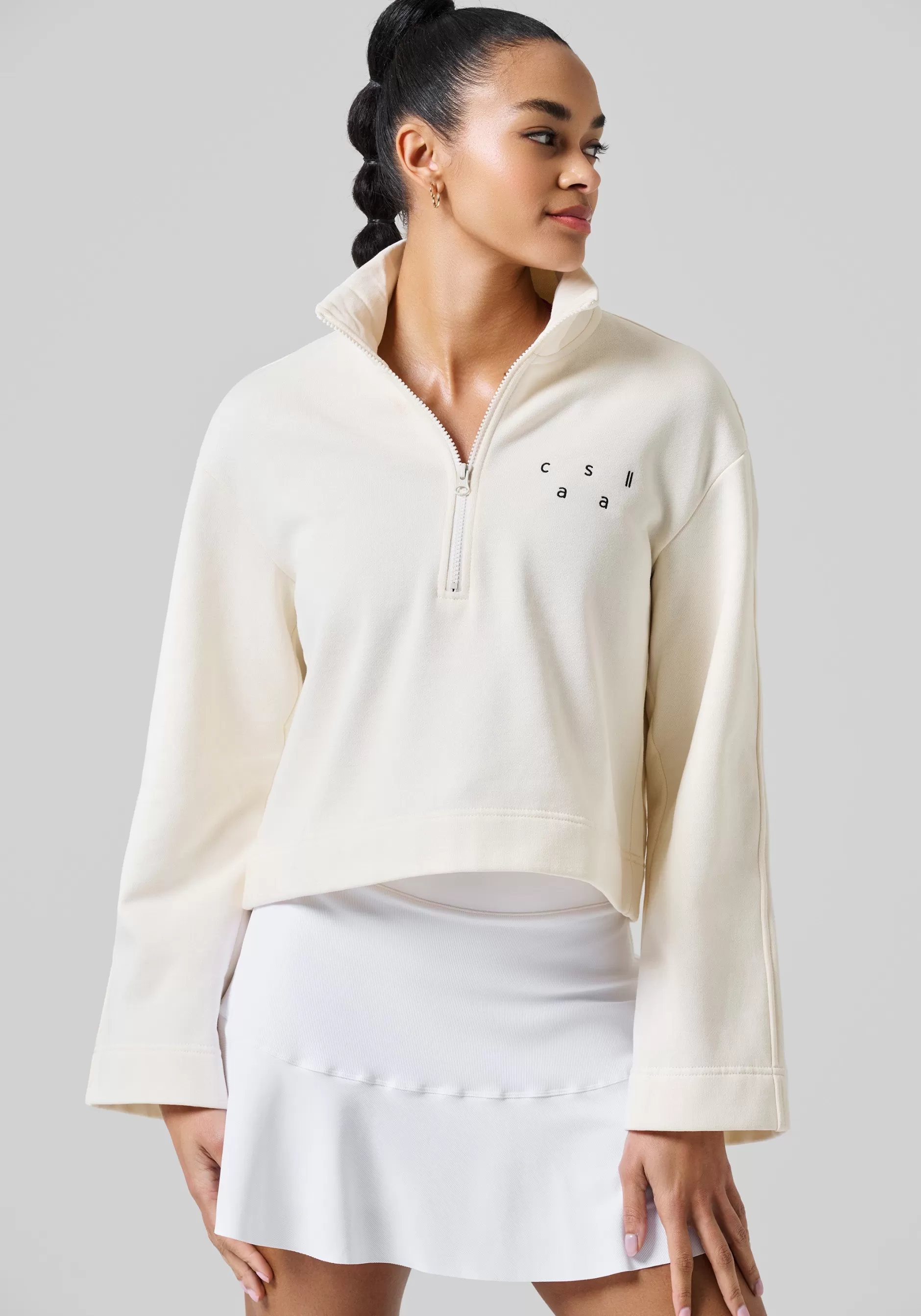 Store Casall Comfy Half Zip Sweater - Off White