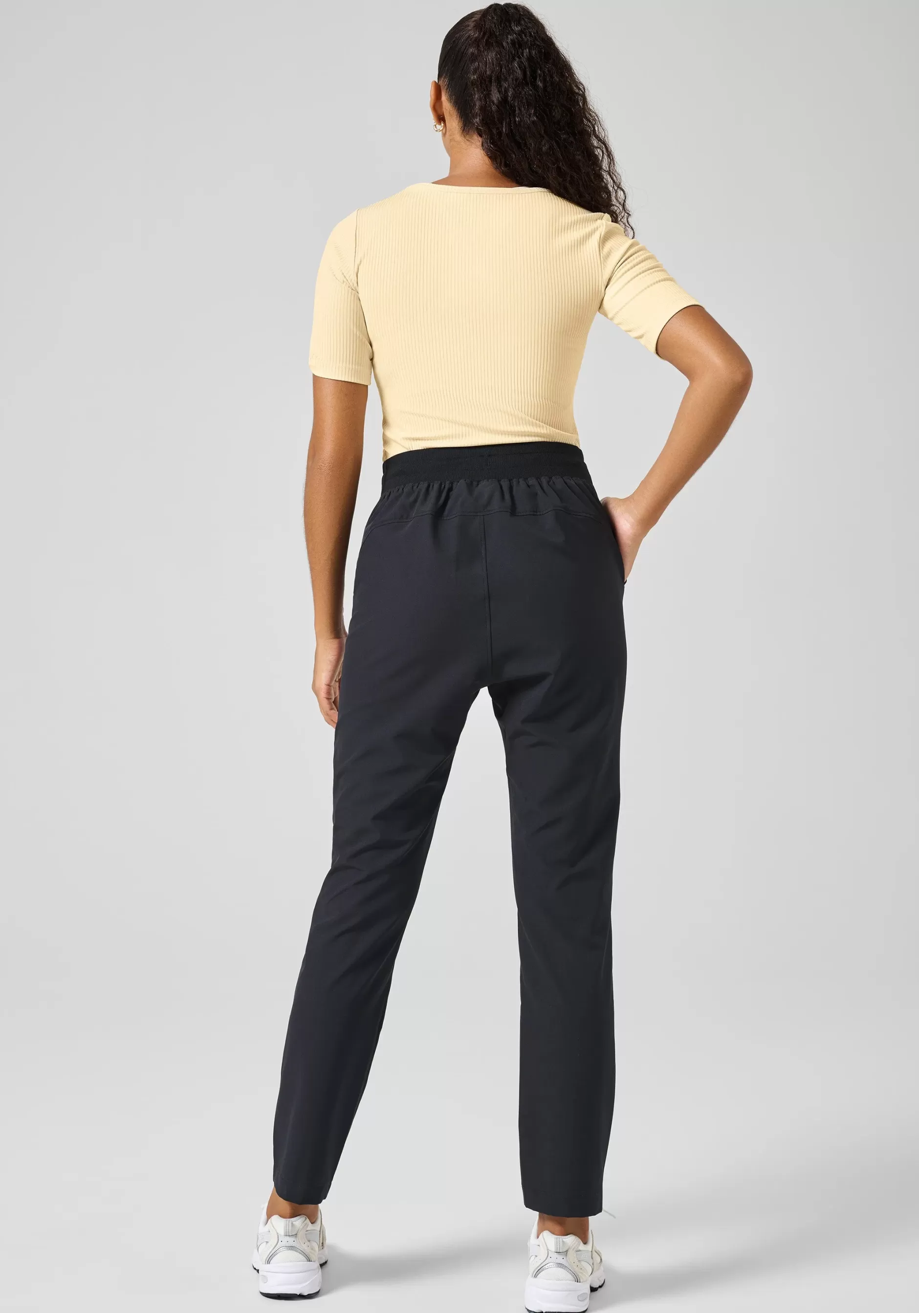 Fashion Casall Ease High Waist Woven Pants - Black