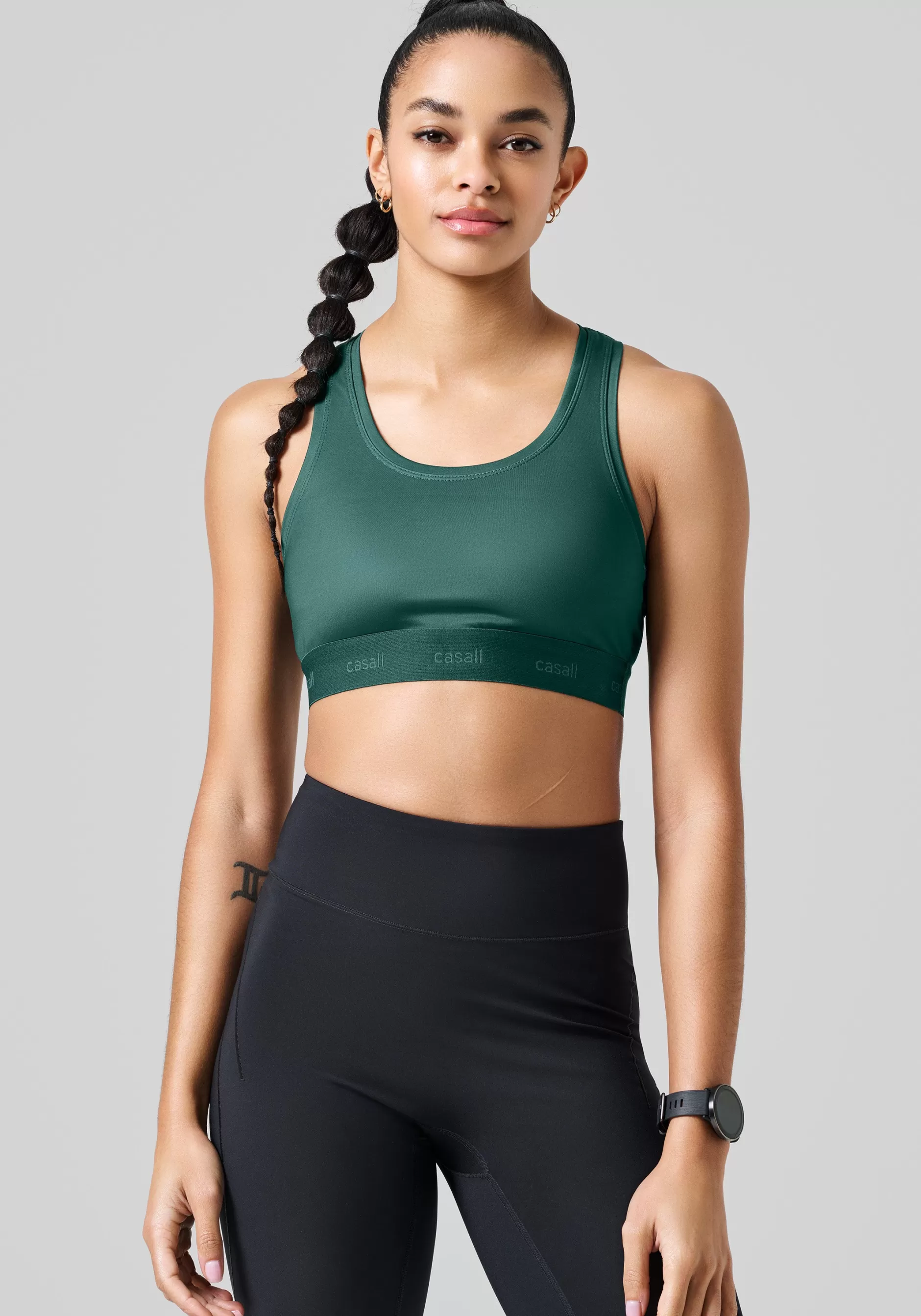 Cheap Casall Graphic Sports Bra - Dark Pine