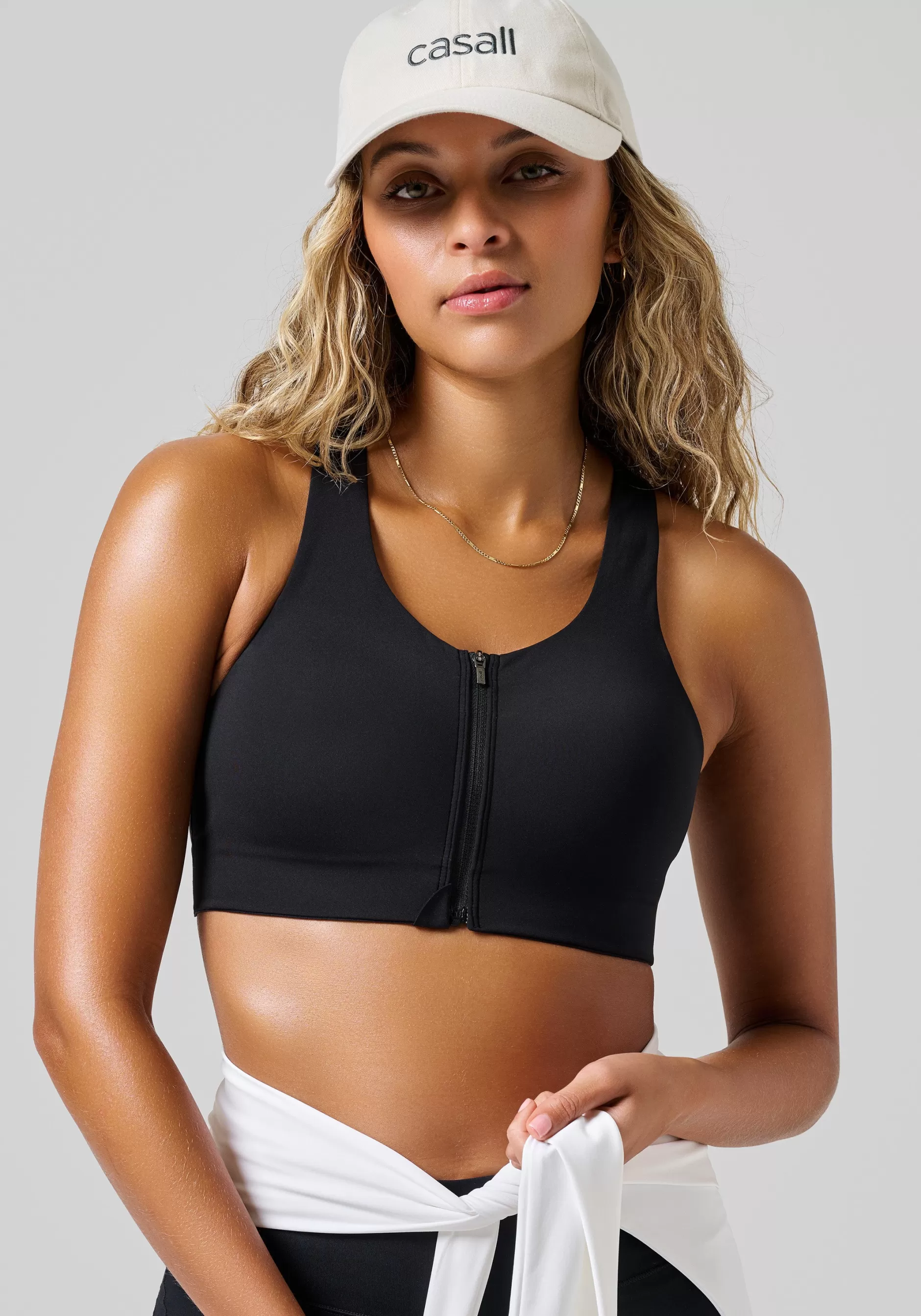 New Casall Impact Zip Sports Bra - Black