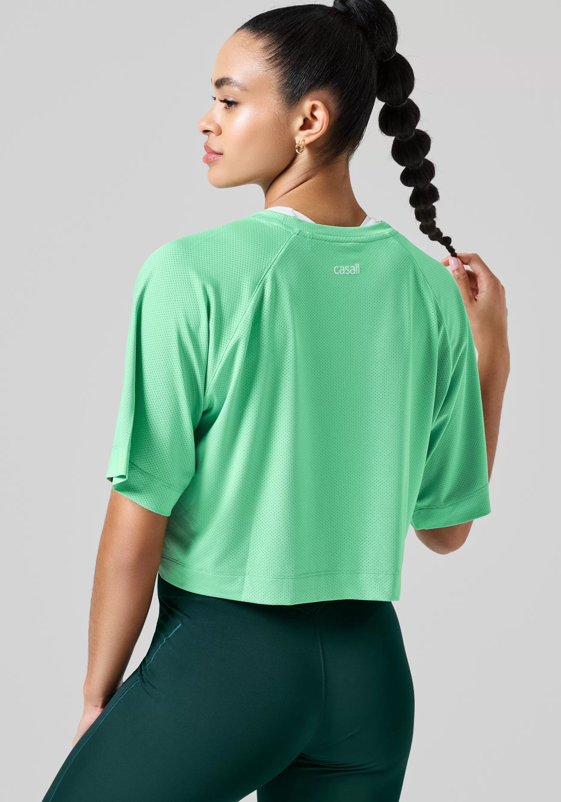 Online Casall Laser Mesh Crop Tee - Apple Crush