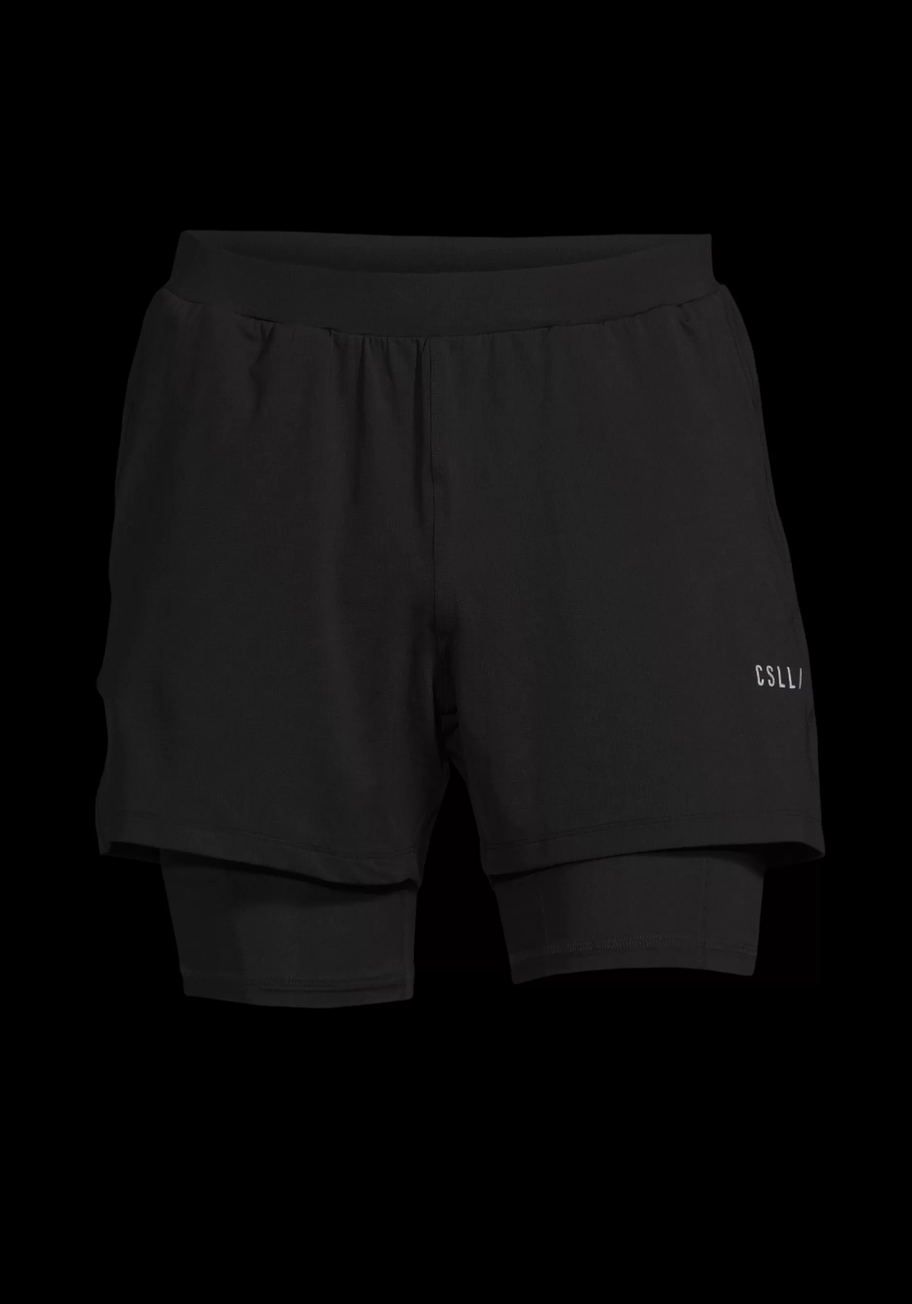 Cheap Casall M Double Layer Shorts - Black