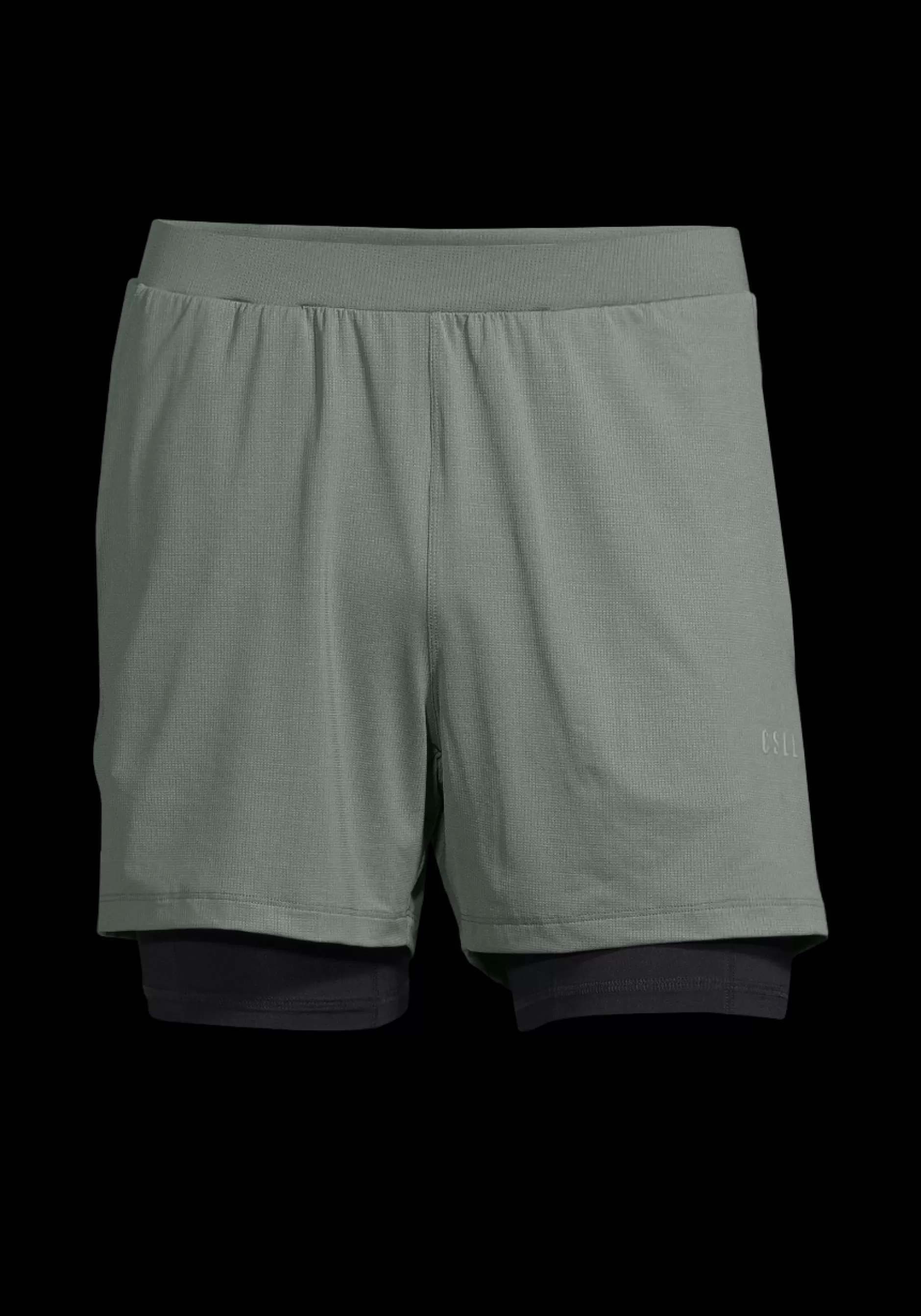 Cheap Casall M Double Layer Shorts - Sage Grey