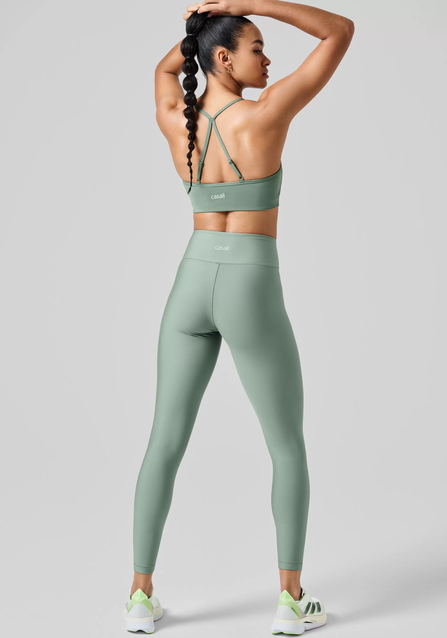 Best Sale Casall Overlap High Waist Tights - Dusty Green