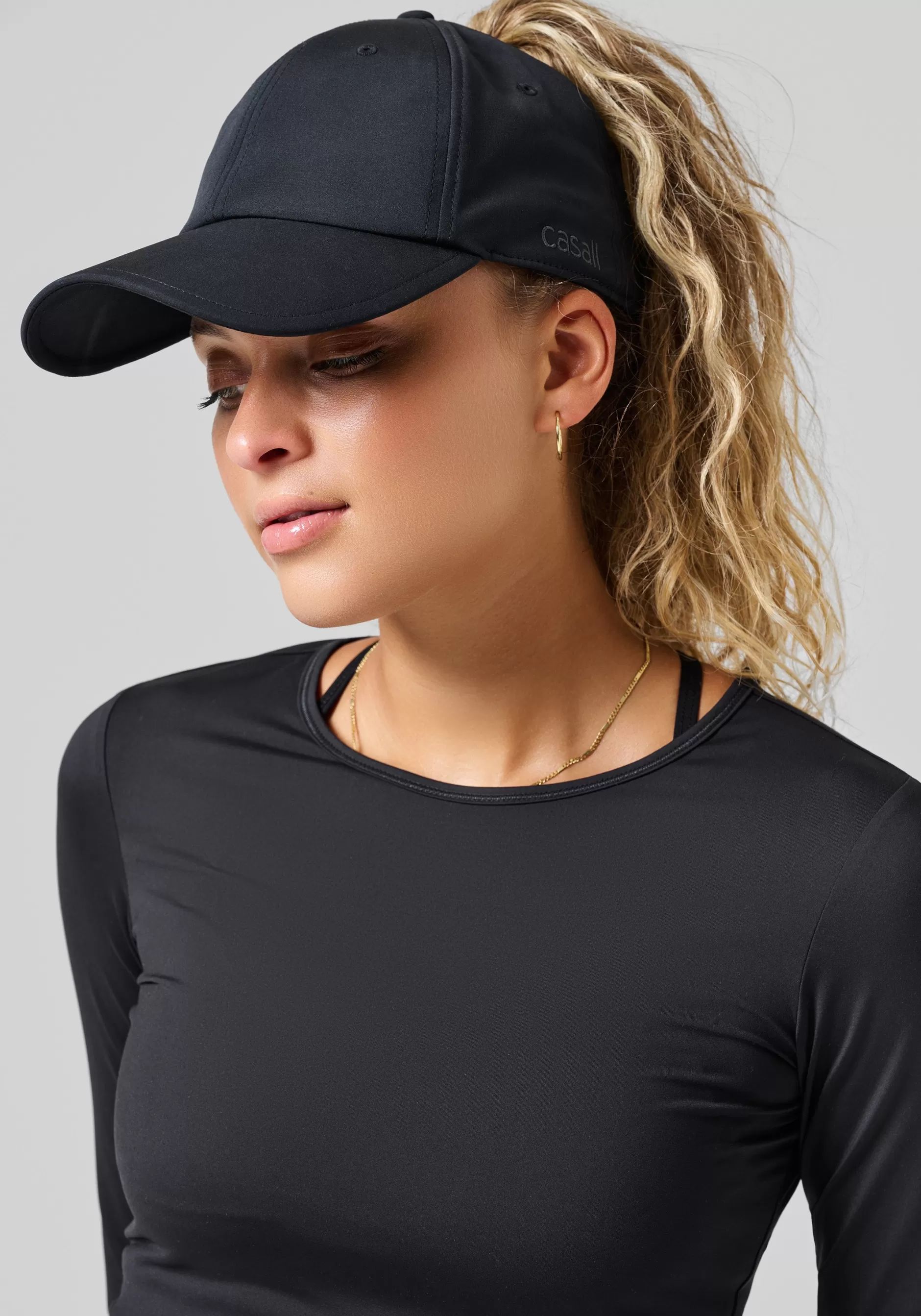 Online Casall Performance High Ponytail Cap - Black