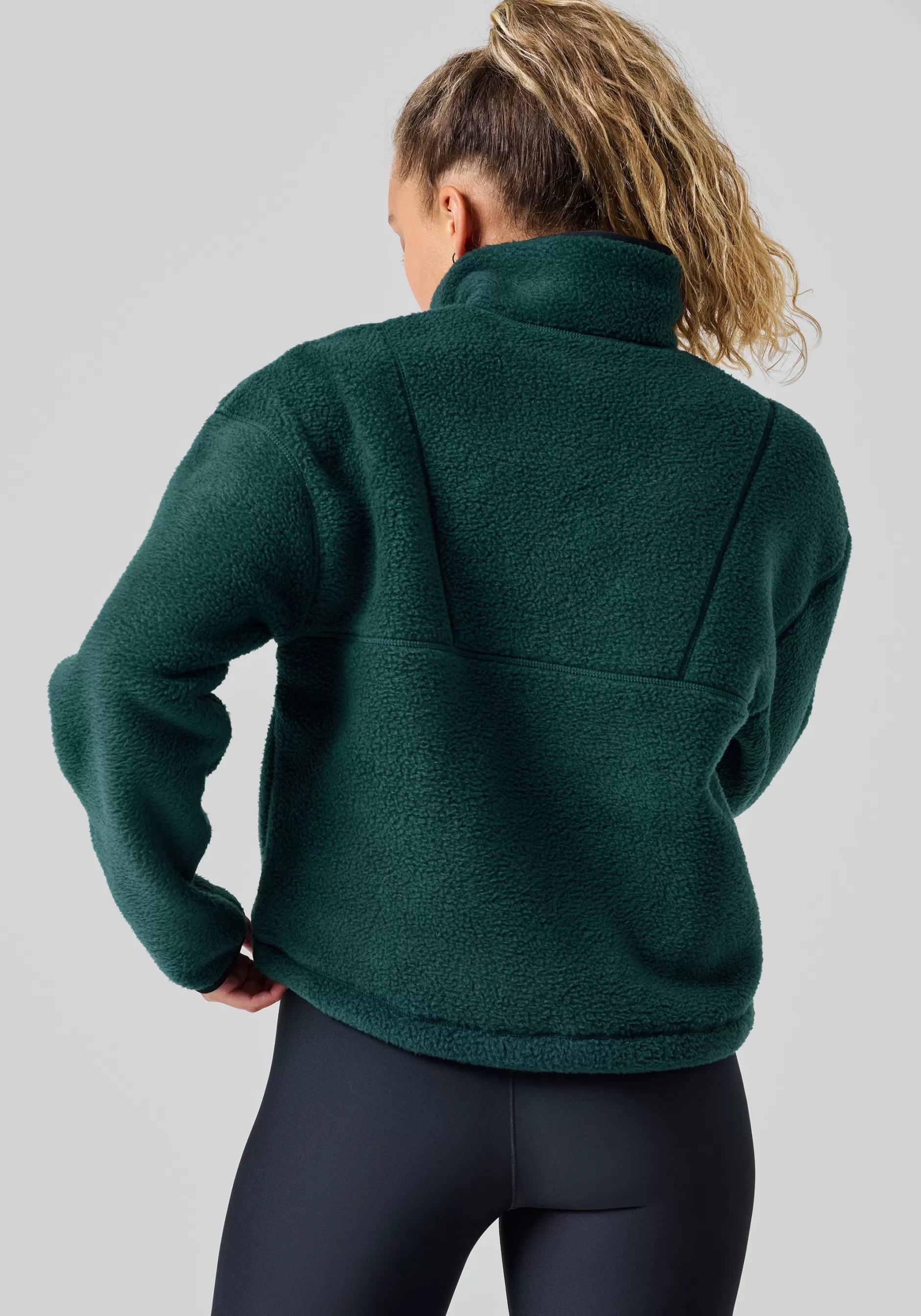 Hot Casall Pile Half Zip - Dark Pine