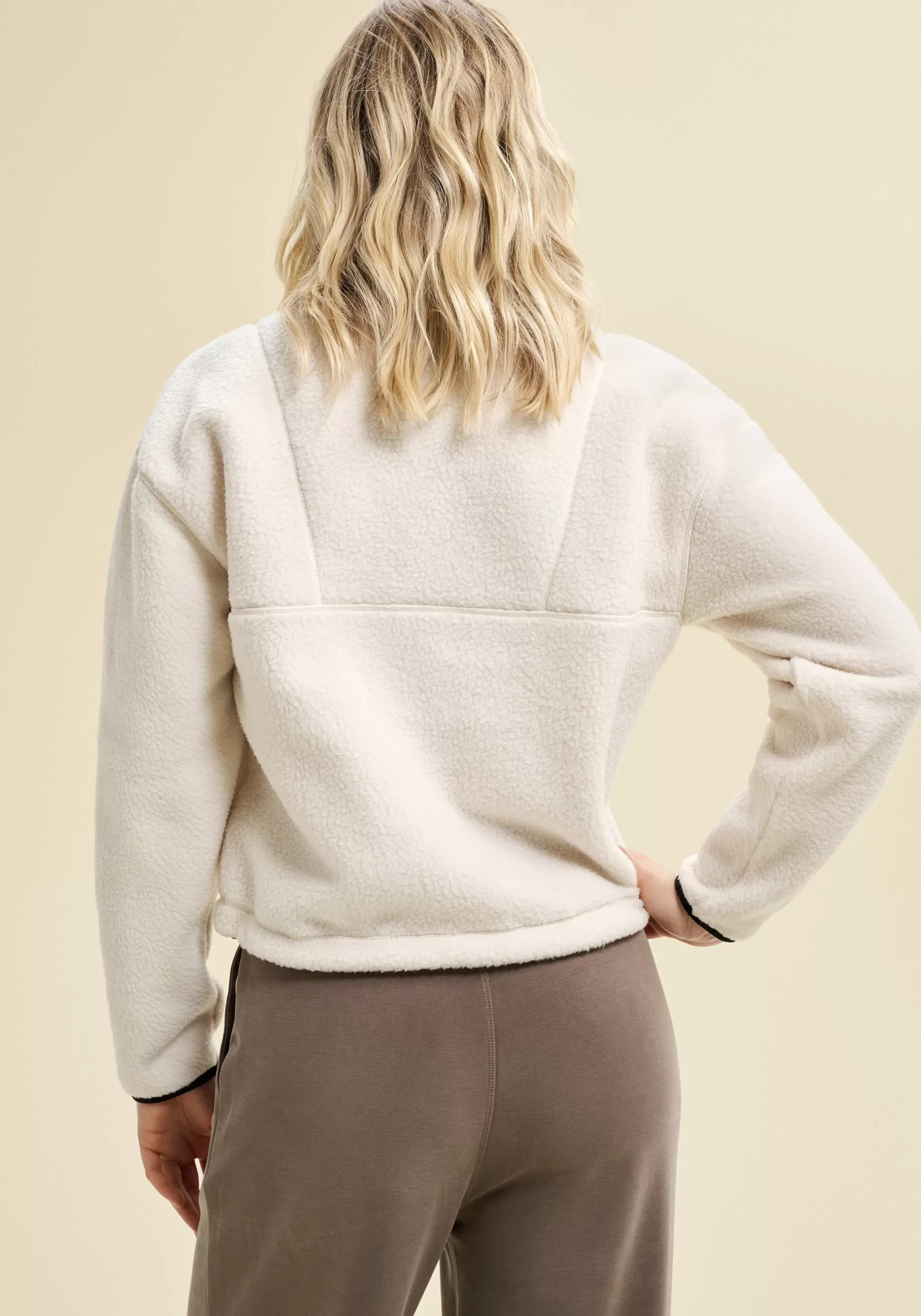 Cheap Casall Pile Half Zip - Off white