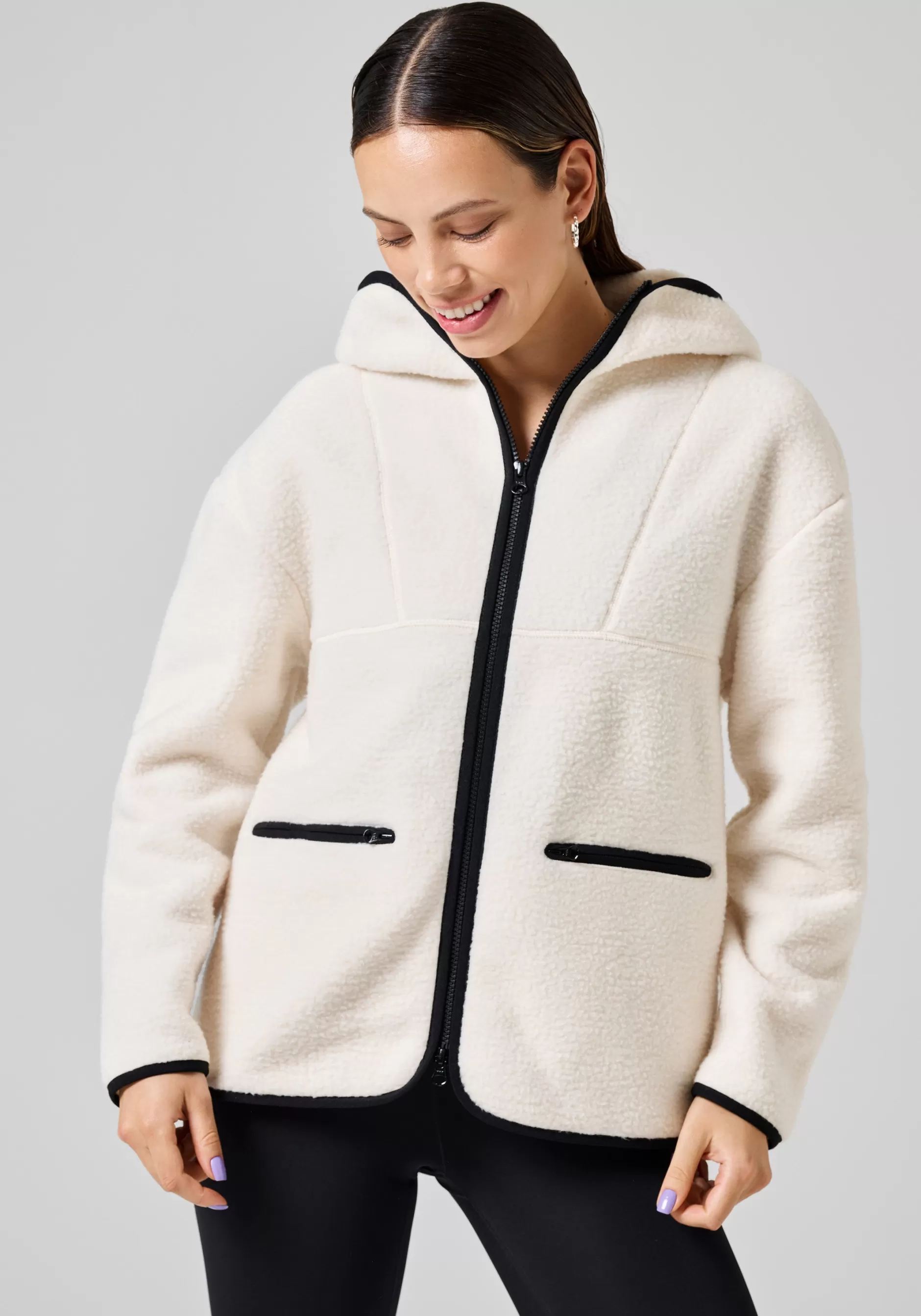 Shop Casall Pile Jacket - Off white