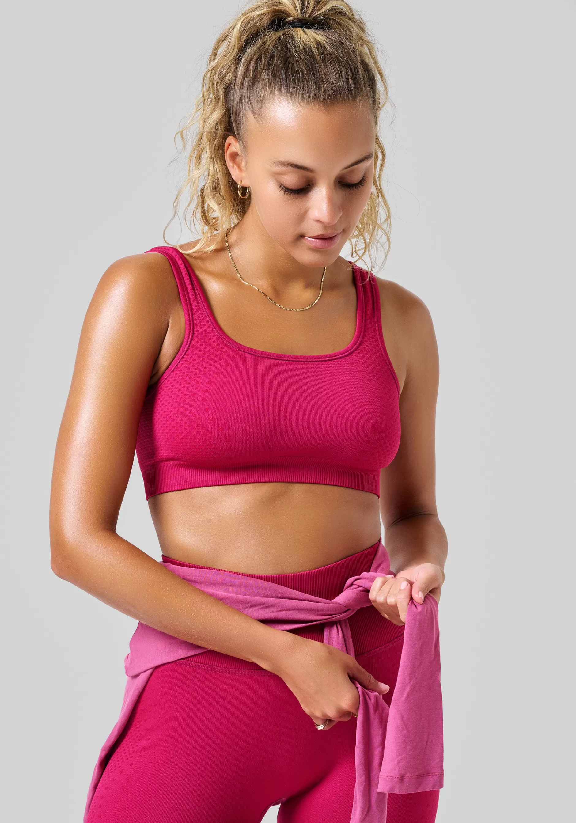 Outlet Casall Scallop Seamless Bralette - Punch Pink