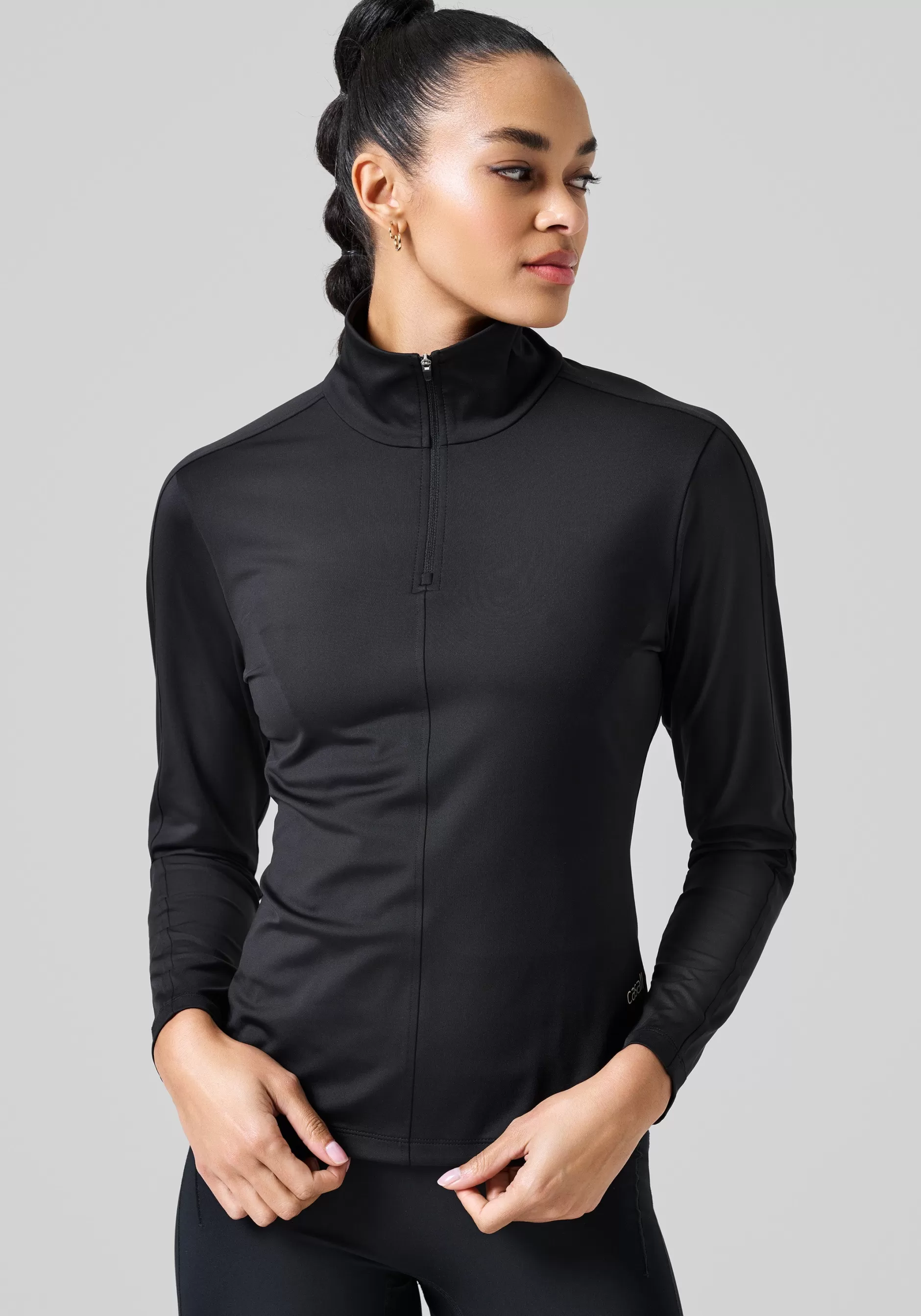 Hot Casall Serene Half Zip Long Sleeve - Black