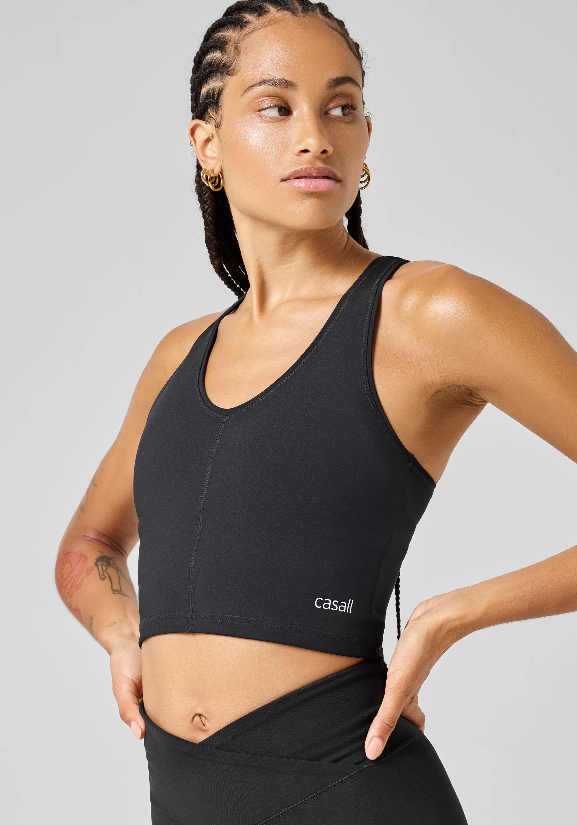 Flash Sale Casall Sharp Back Sport Top - Black