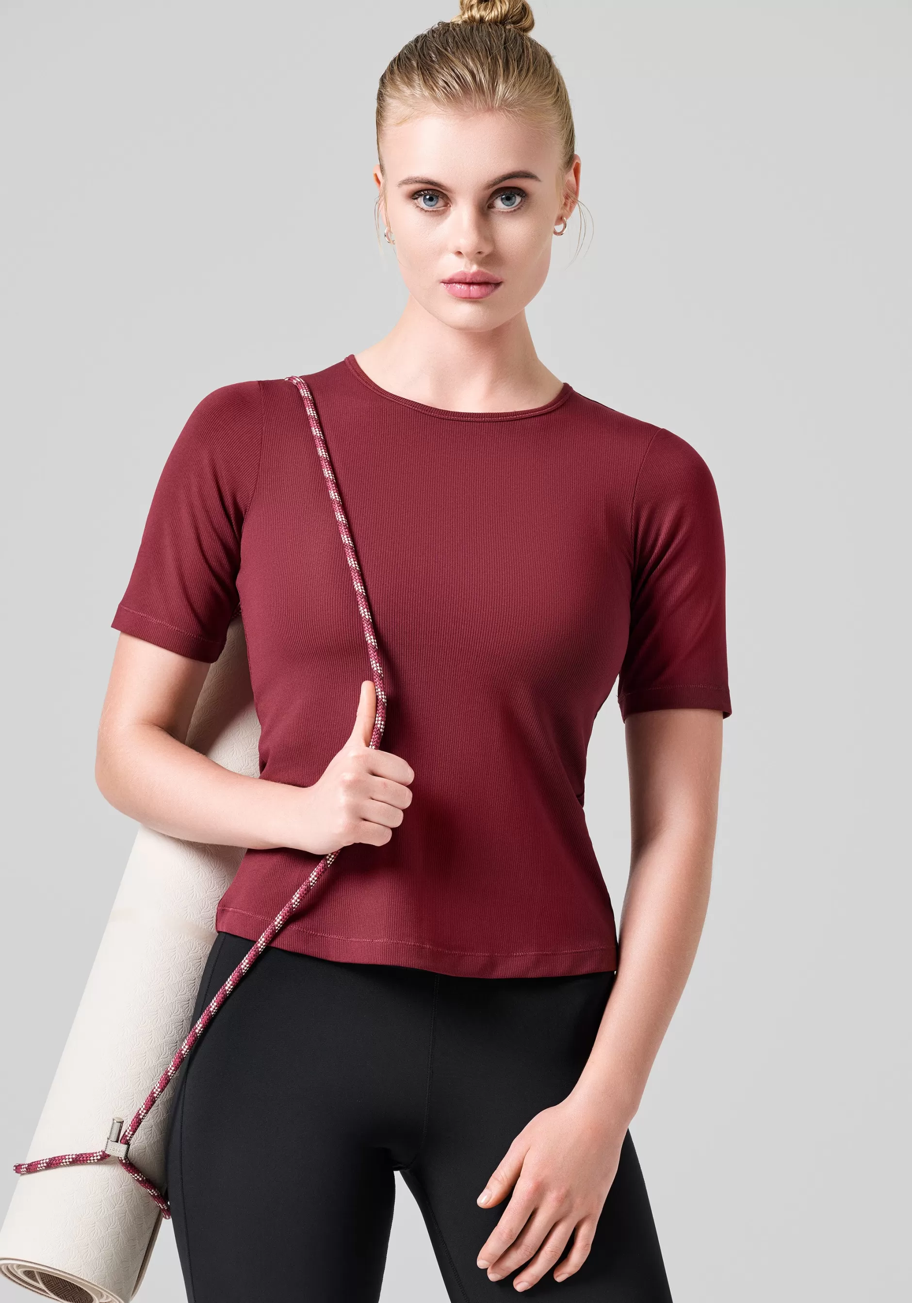Discount Casall Soft Rib Tee - Evening Red