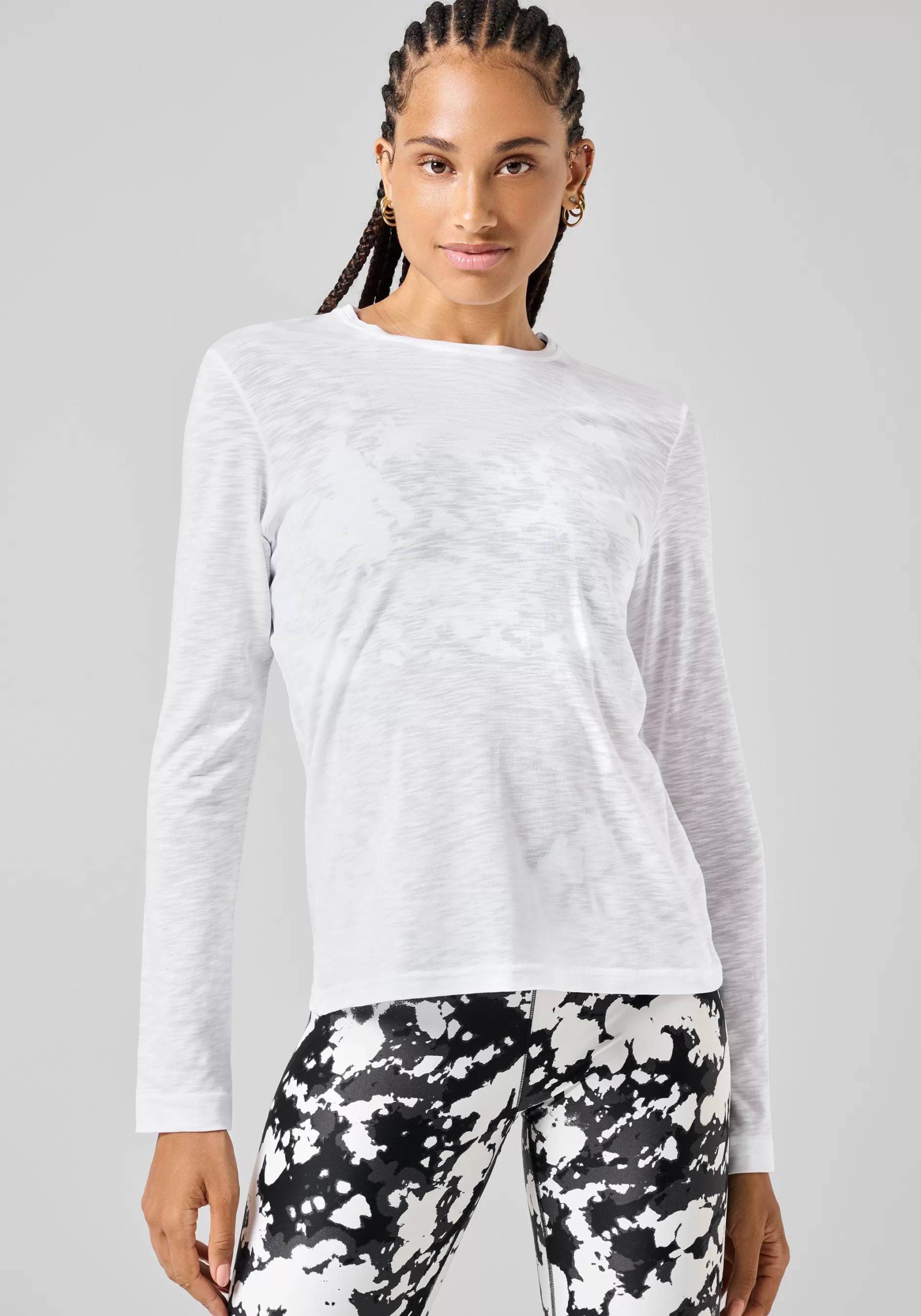 Fashion Casall Soft Texture Long Sleeve - White