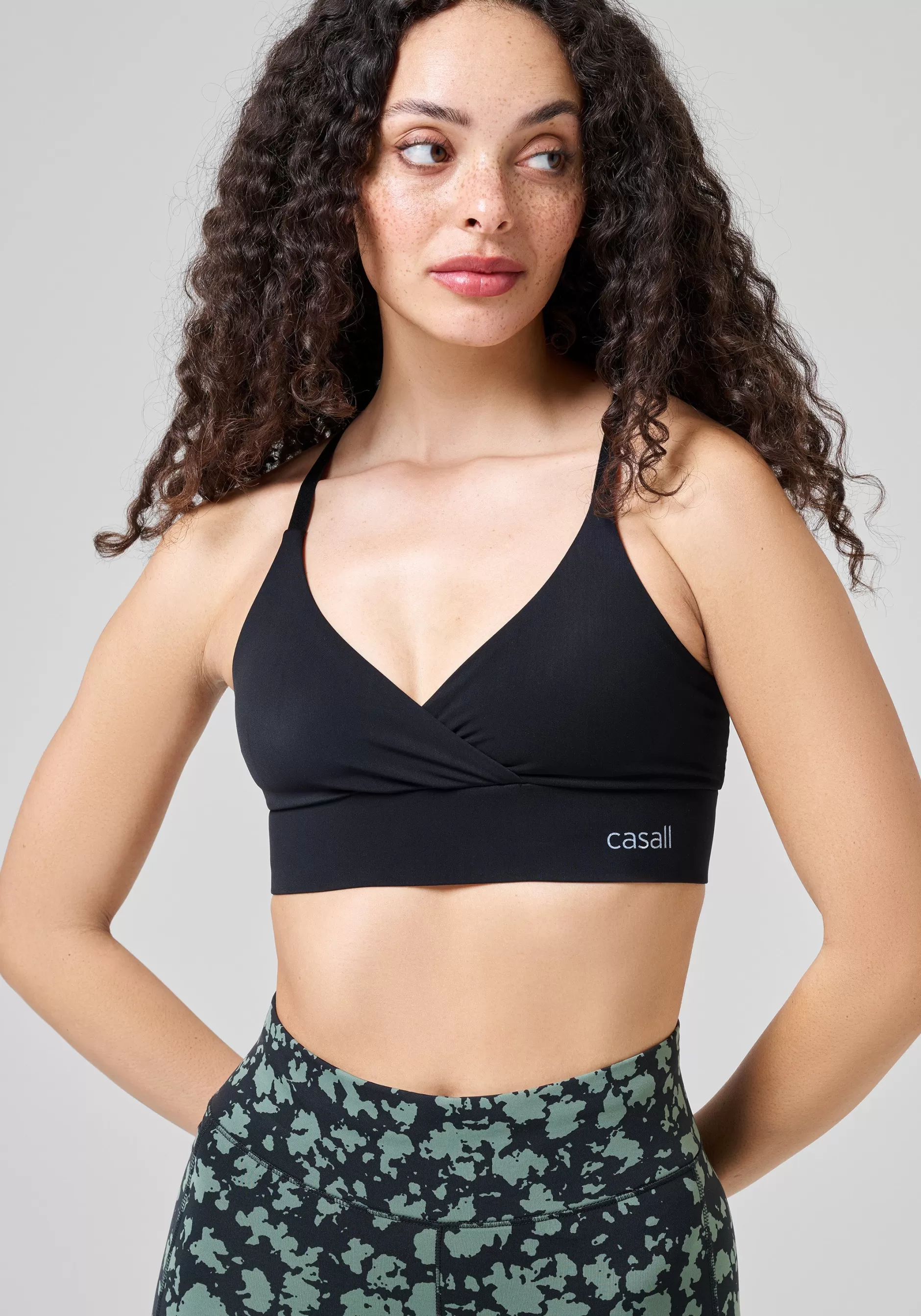 Fashion Casall Wrap Sports Bra - Black